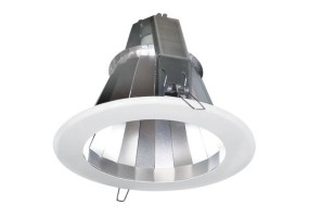 ДВО10-400 Е27/Е14. Встраиваемый  светильник направленного света типа downlight с фасетным отражателем для лампы с цоколем Е27 или Е14 для внутреннего освещения в общественных помещениях.
