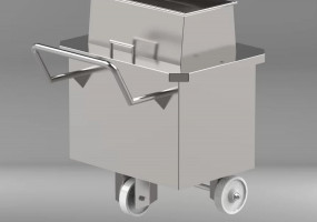 Контейнер тележка для отходов в цеху