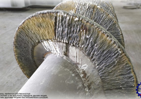 Изготовление шнека с наплавкой. Наплавка шириной 100 мм от верхнего края на рабочей стороне витка шнека, износостойким электродом марки Т590.