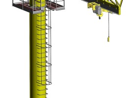 Кран консольный стационарный поворотный