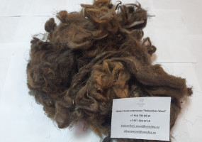 Шерсть овечья мытая полугрубая цветная-темная