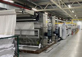 Участок обработки трикотажных полотен в сушильно-ширильной машине