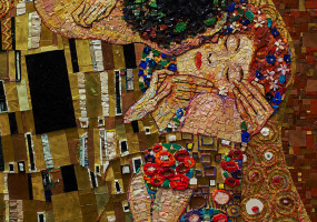 Картина по мотивам Густава Климта "Поцелуй".