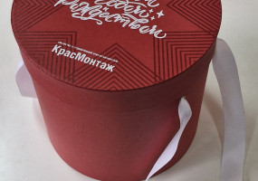 круглая коробка для новогодних подарков griffelbox.ru