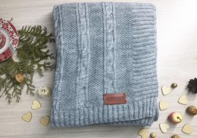 Плед коса фактурной вязки оптом