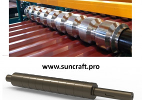 Вал профилирующий PIR, PUR, SIP линии по производству сэндвич-панелей (с роликами), Вал профилирующий линии по изготовлению профилированного листа. 