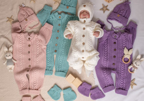 комбинезон вязанный с шапкой