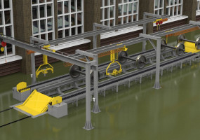 Механизированный комплекс сборки колесных пар на повышенном пути