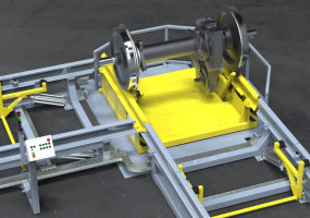 Поворотное устройство поворота колесных пар с редуктором