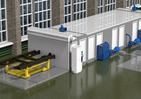 Комплекс мойки (обмывки) рам тележек с дополнительной камерой промывки