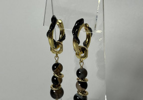 серьги с чёрным агатом