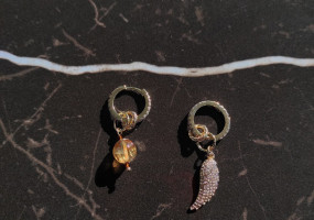серьги с натуральным камнем